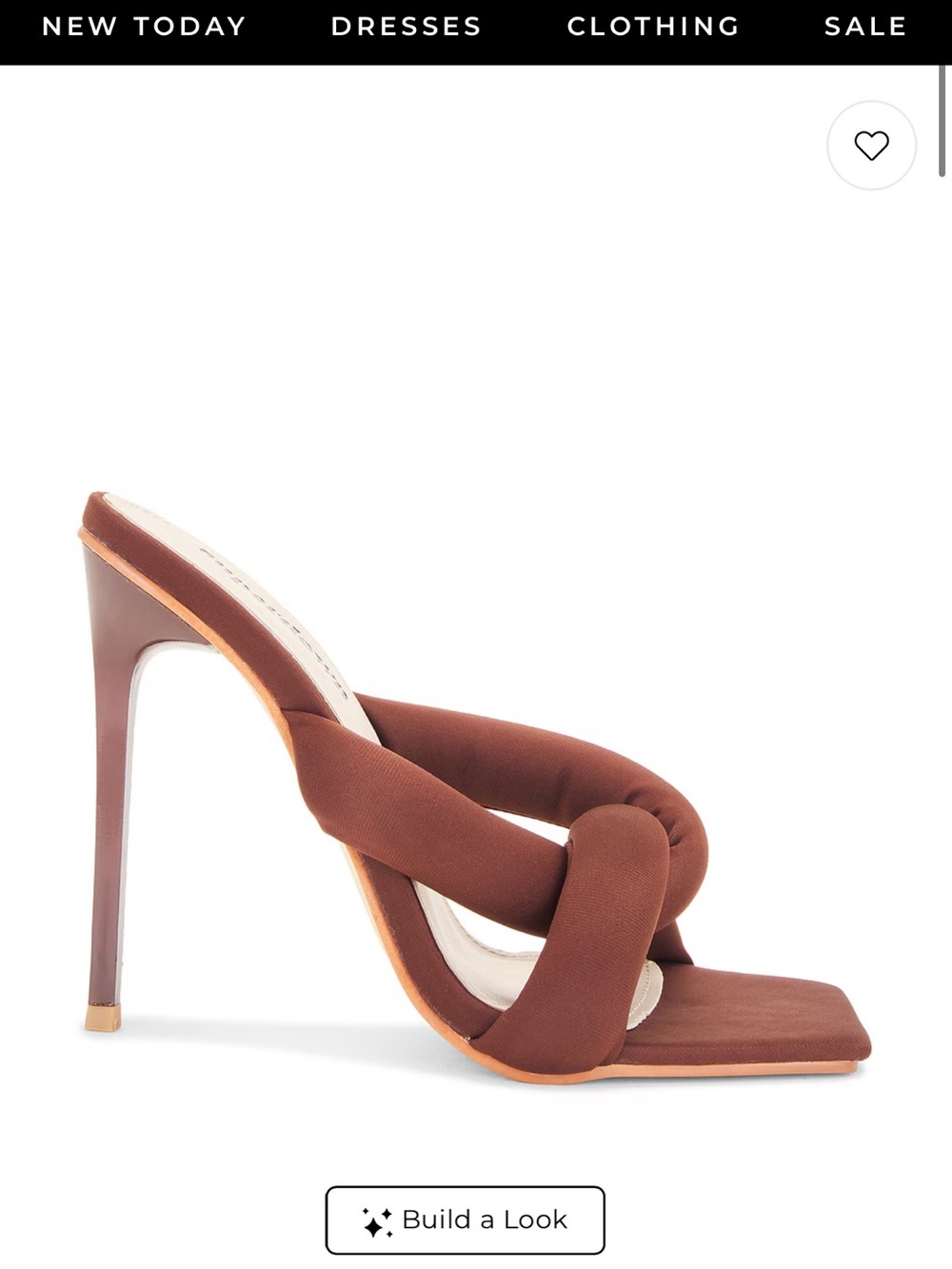 superdown Brown Knotted High Heel Mule